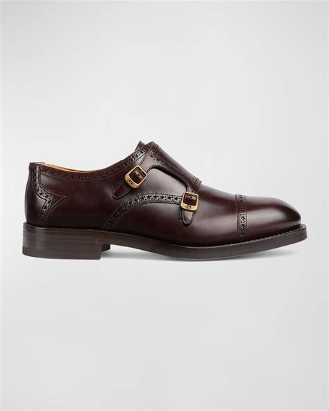 Gucci Men's Rooster Double Monk Strap Loafers 